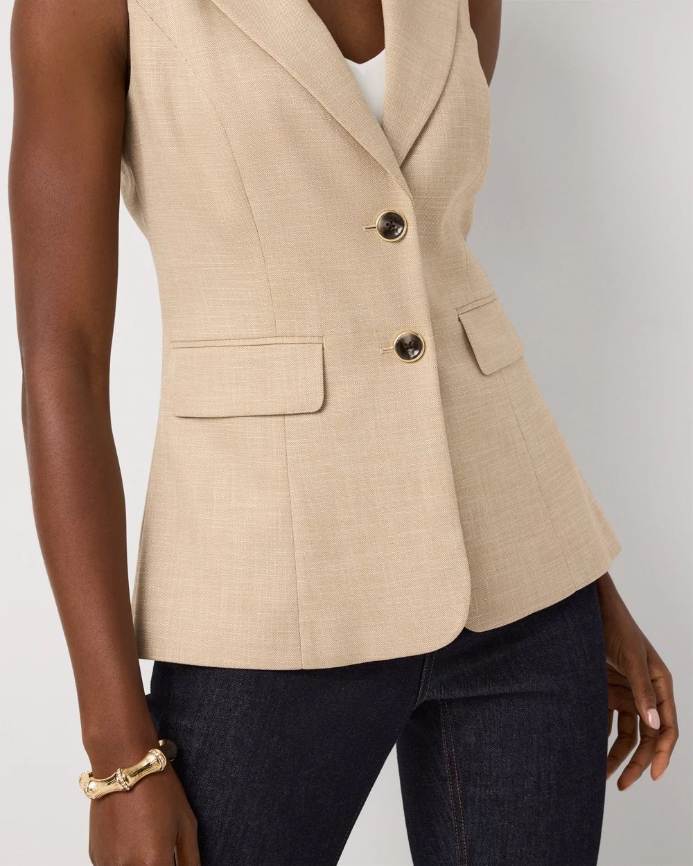 Crosshatch Tailored Vest | White House Black Market